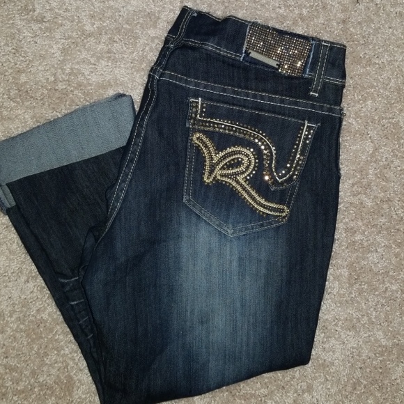 Women's Used Roc A Wear Gaucho's Jeans Size 9 - Picture 4 of 6